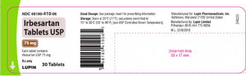 “Irbesartan Tablets USP, 75 mg, 30 Tablets”