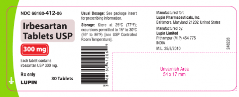 “Irbesartan Tablets USP, 300 mg, 30 Tablets”