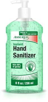 Product image, ASSURED ALOE HAND SANITIZER 8 FL OZ/ 236 ML