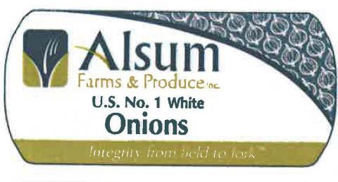 Alsum Farms & Produce Inc. White Onions label
