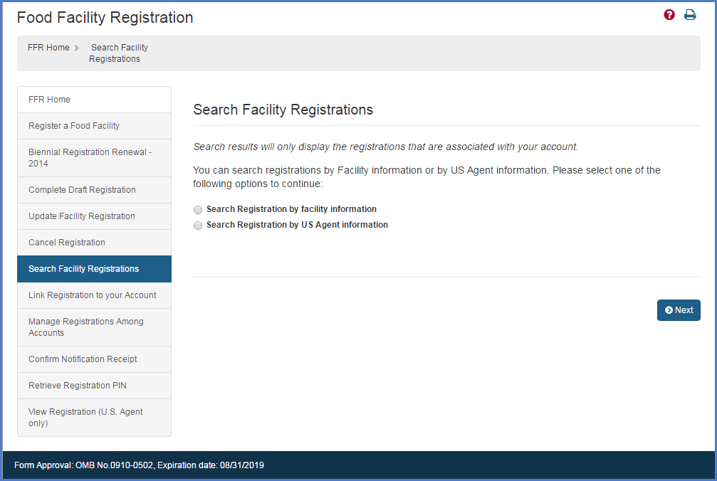 Food Facility Registration Additional Capabilities Figure 5b