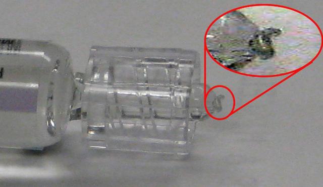 glass syringe tip close up