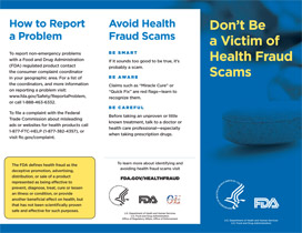 Document cover page of Don't Be a Victim of Health Fraud Scams