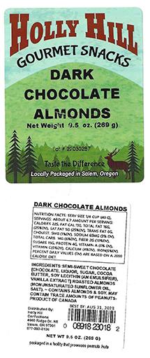 Holly Hill Dark Chocolate Almond Label