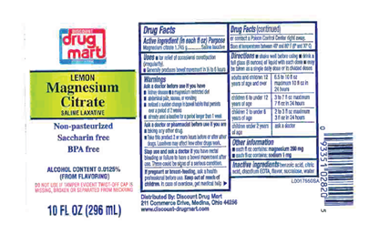 Representative labeling, Magnesium Citrate Saline Laxative Oral Solution, Lemon Flavor