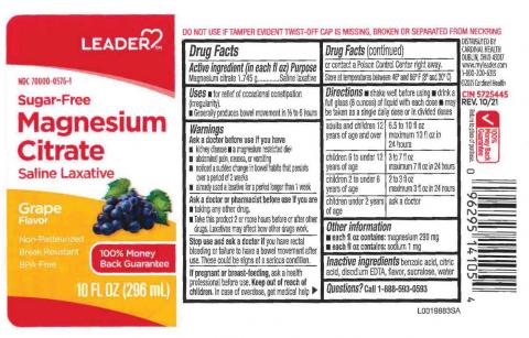 “Leader Sugar-Free Magnesium Citrate Saline Laxative, Grape Flavor”