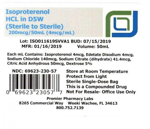 Isoproterenol HCL in D5W (Sterile to Sterile) 200mcg/50mL (4mcg/mL), Premier Pharmacy Labs