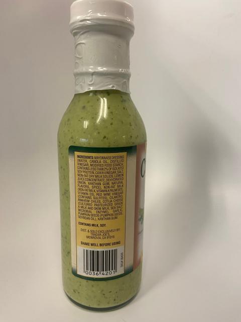 Trader Joe's Cilantro Dressing 12 oz_UPC Code