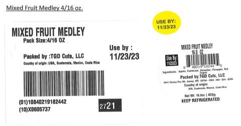 Label for Mixed Fruit Medley 4/16 oz. 