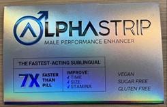 ALPHASTRIP MALE PERFORMANCE ENHANCER Sublingual Strips, front label