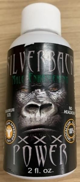 SILVERBACK MALE ENHANCEMENT XXX POWER liquid, front label