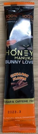 HONEY MANUKA BUNNY LOVE packet, front label