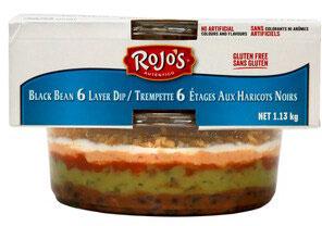 Rojo’s Black Bean 6 Layer Dip, side label