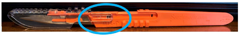 Figure 4: Safety Scalpel N11 – Closed & Locked Position