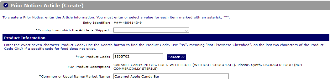 Creating PNSI Article Entry (Figure 17)