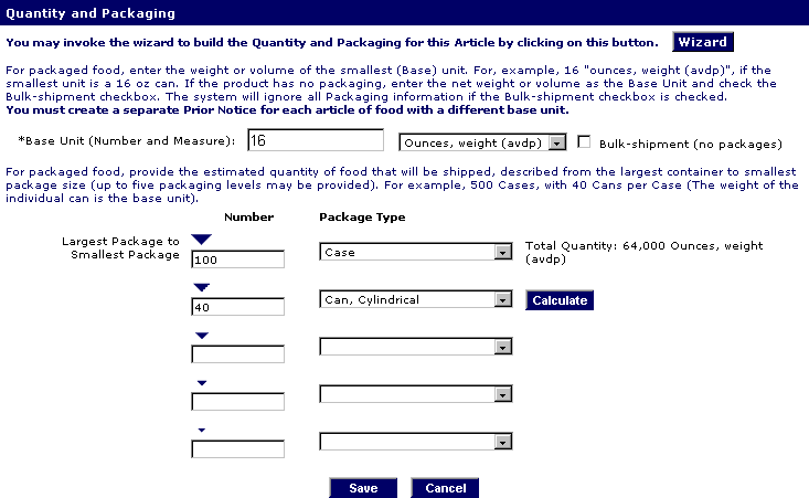 Creating PNSI Quantity and Packaging (Figure 19)