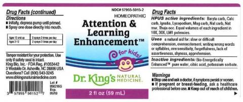 "Product label, Dr. Kings Attention & Learning Enhancement, 2 fl oz"