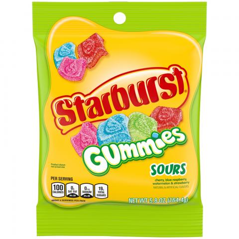 3rd Photo - STARBURST® Gummies Sours Peg Pack 5.8oz