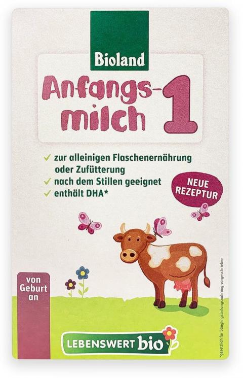 Labeling, Bioland Anfangs-Milch 1