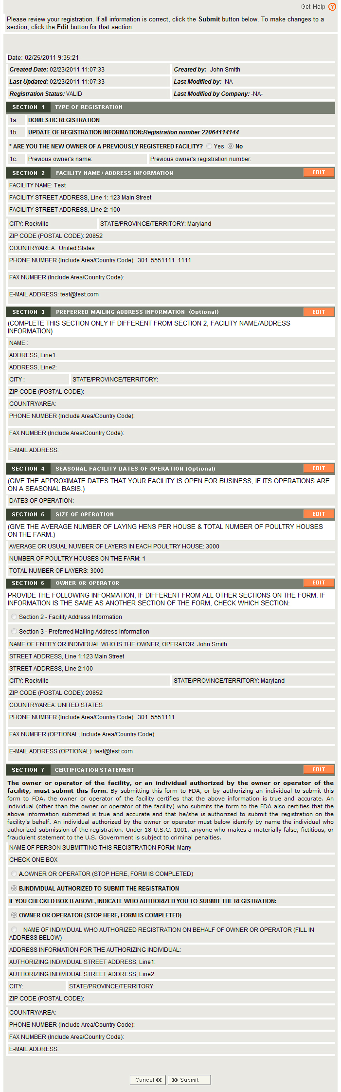 SEPRM Update Registration - Step 2