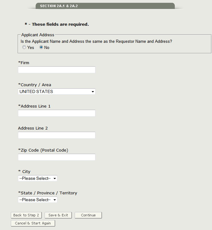 Figure 15 Applicant Address