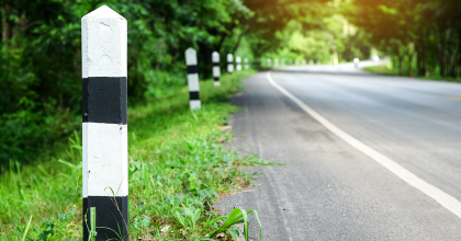 Milestone markers on a road