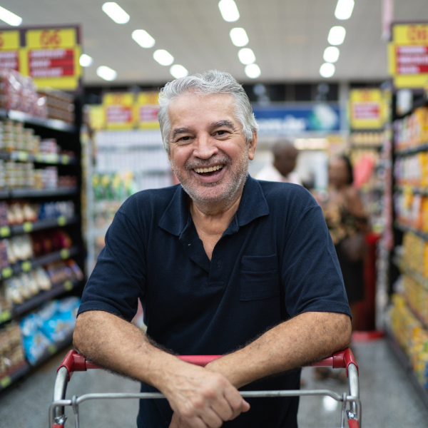 Older Adult Shopping In a Grocery Store