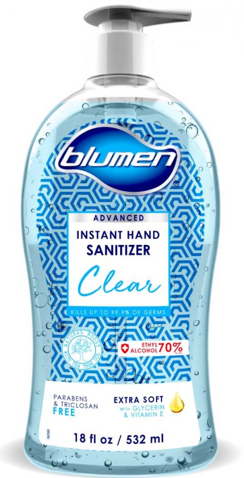 Product image, BLUMEN CLEAR TEA TREE HAND SANITIZER 18 FLOZ 