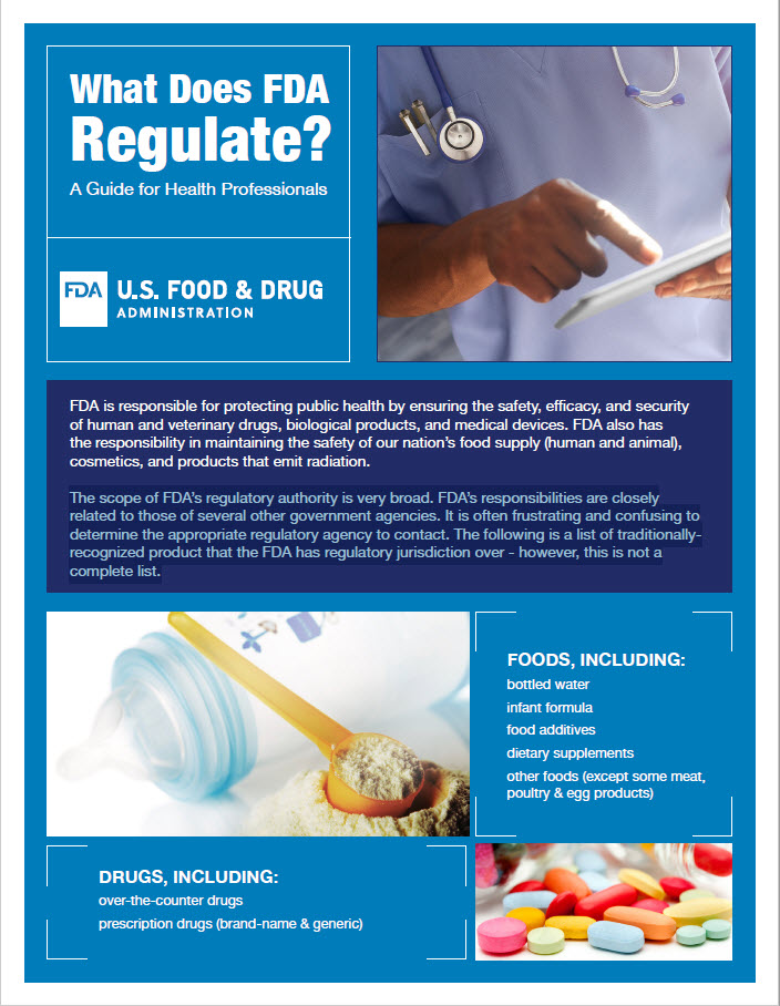 What Does FDA Regulate? Fact Sheet for Health Professionals