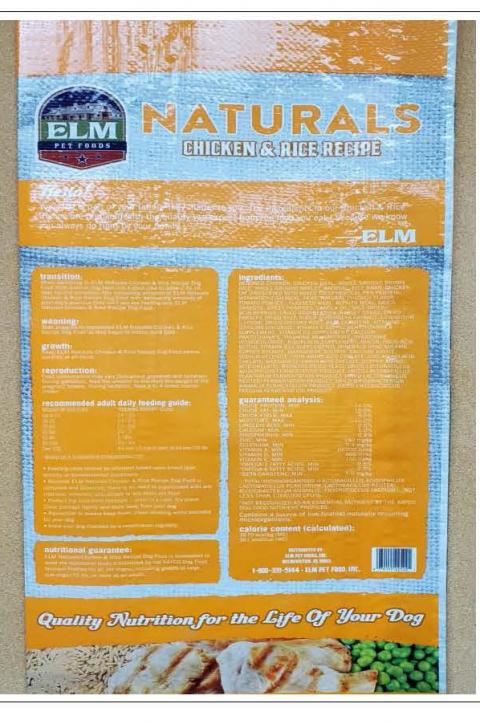 Back Image – Elm Pet Foods – Ingredient Statement