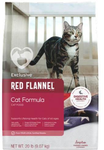33. “Exclusive Red Flannel Cat Formula, cat food”
