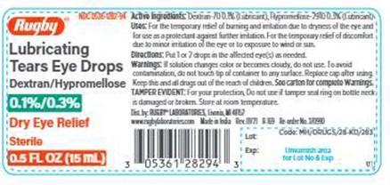 Lubricating Tears Eye Drops (Dextran/Hypromellose, 0.1%/0.3%), Bottle Label