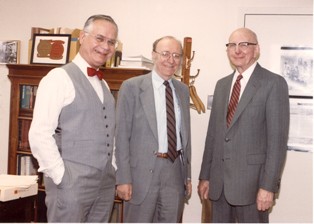 Left to right: Robert Porter, James Harvey Young, Fred Lofsvold, 1986