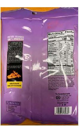 Pretzel Kravings Salt & Vinegar back label