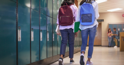 Students walking in hallways