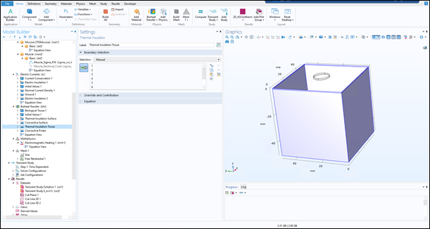 Screenshot of Bioheat Transfer module -Thermal Insulation