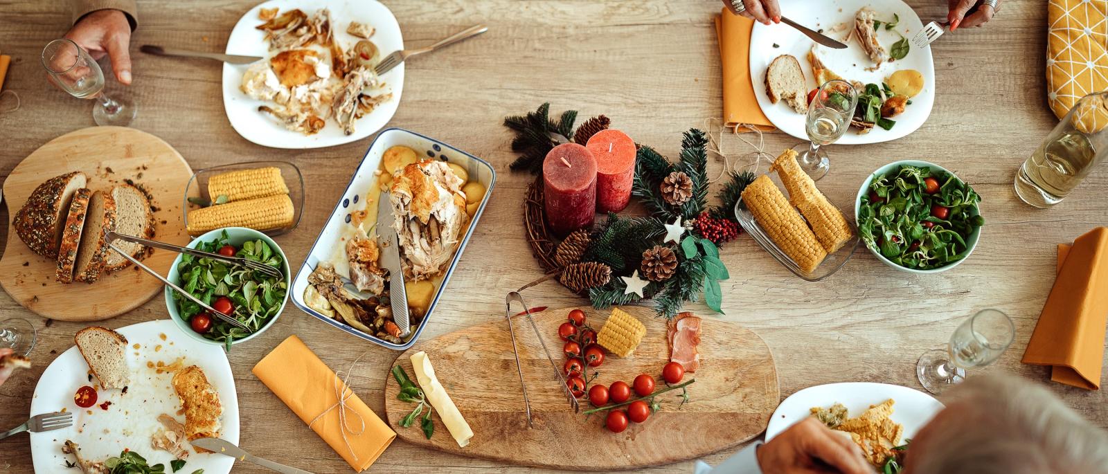 Table full of food