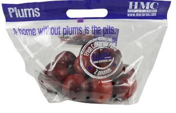 Image 3: “HMC Farms Plums label, 2 lb. bag”