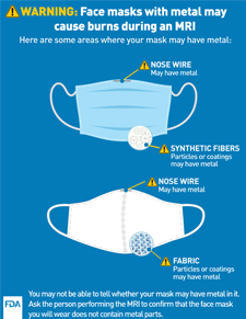 Image of Warning: Face masks with metal may cause burns during an MRI