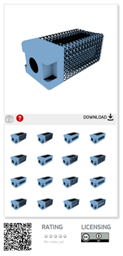 A preview of the mock spine cages hosted on the NIH print exchange is shown