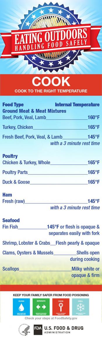 Food Safety While Eating Outdoors - Cook (Infographic)