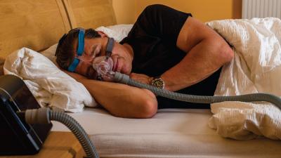 Man using a CPAP machine