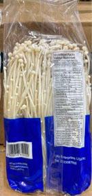 “Back of package, Enoki Mushroom, 200g”