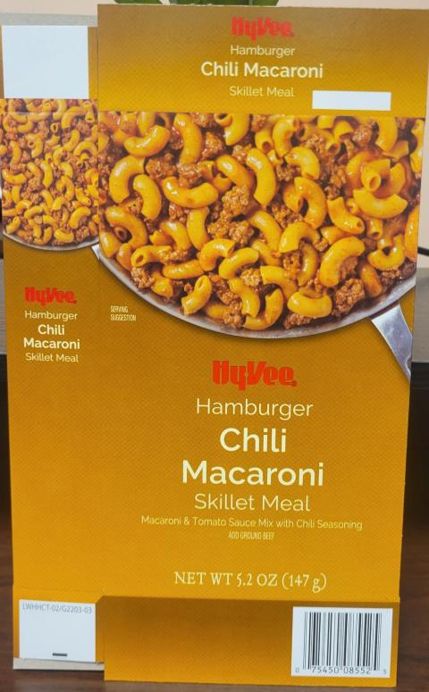 “Picture of HyVee Chili Macaroni Skillet Meal”