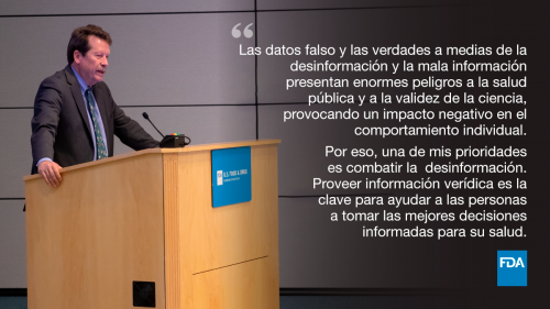 Las datos falso y las verdades a medias de la desinformación y la mala información presentan enormes peligros a la salud pública y a la validez de la ciencia, provocando un impacto negativo en el comportamiento individual. Por eso,  una de mis prioridades es combatir la  desinformación. Proveer información verídica es la clave para ayudar a las personas a tomar las mejores decisiones informadas para su salud