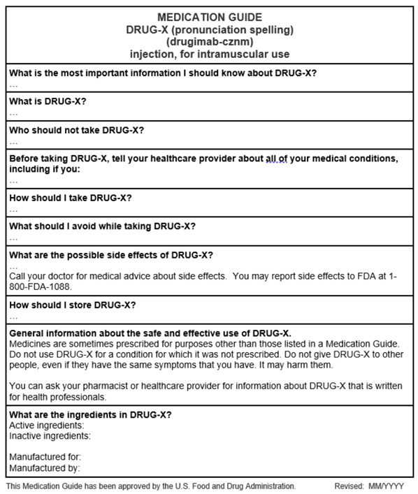 medication guide template