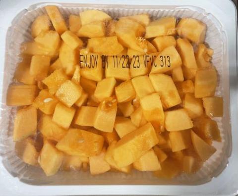 Image 5: “Photograph of Cantaloupe Cubed Tray”