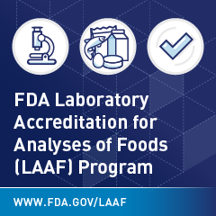 Laboratory Accreditation for Analyses of Food (LAAF) Program Web Badge 240x240px