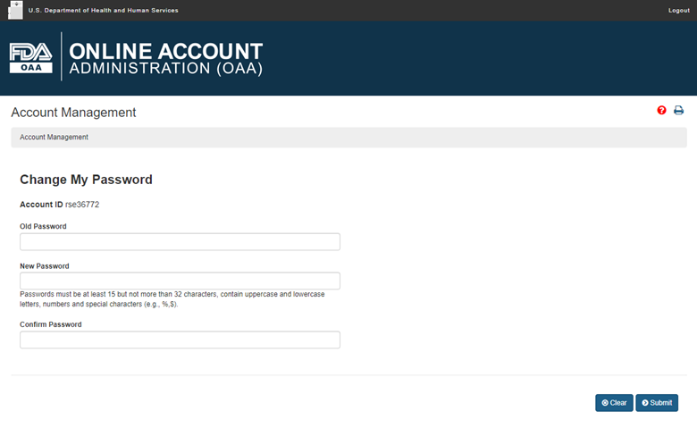 Online Account Administration (OAA) Image