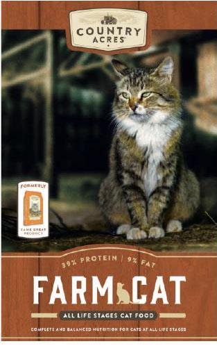 30. “Country Acres Farm Cat, cat food”